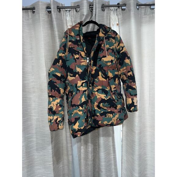 Nike Jordan Flight‎ Heritage Allover Print Camo Parka Coat Large - Picture 1 of 3
